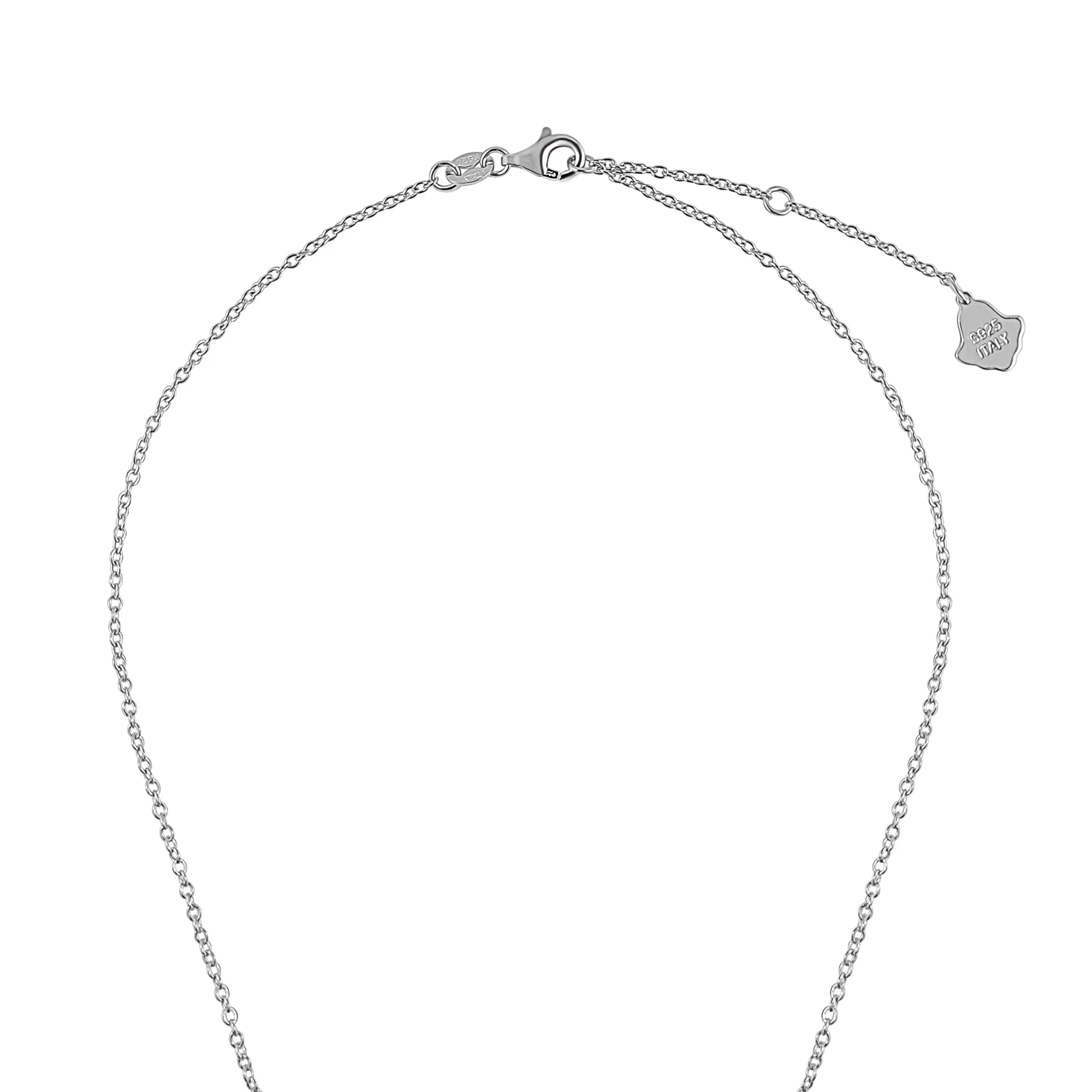 Sterling Silver Natural Blue Agate Clover Pendant