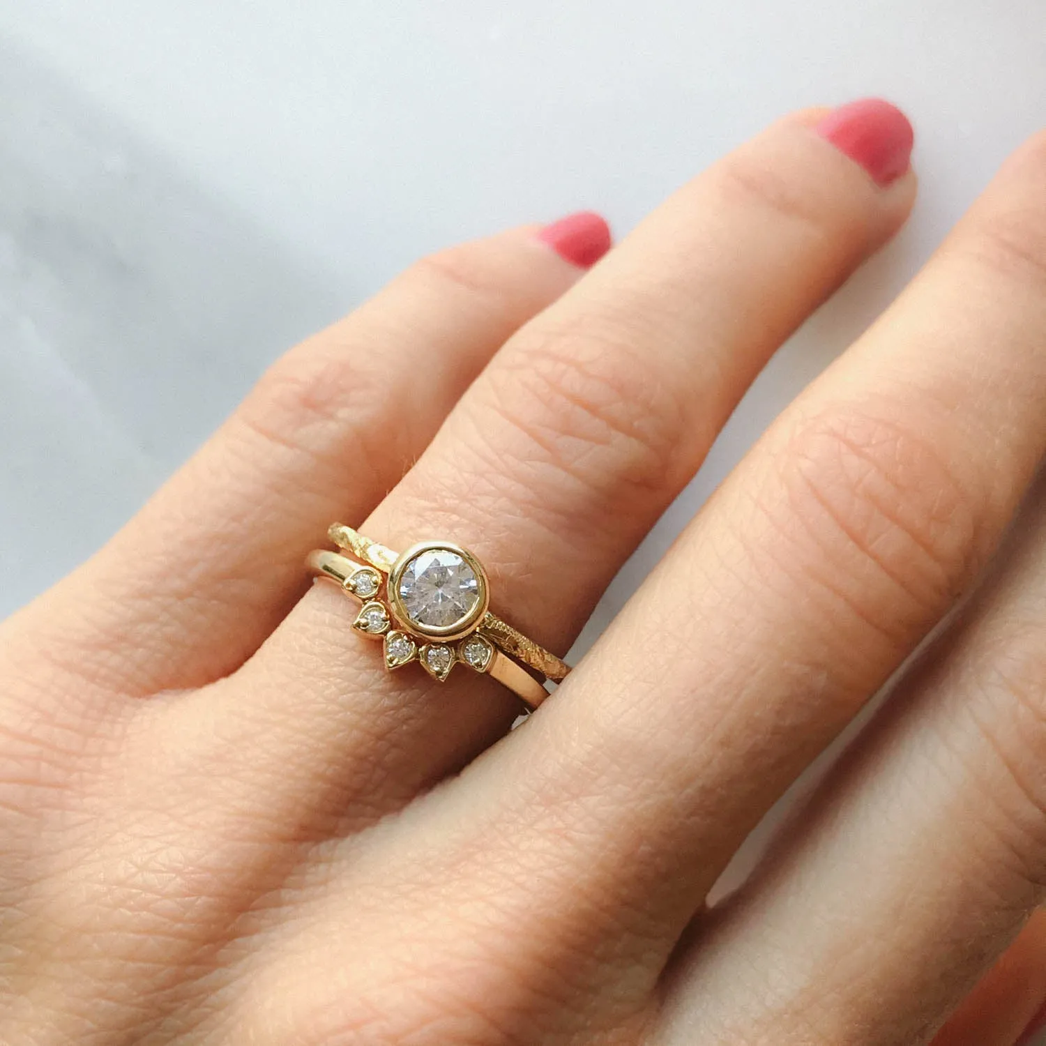 Teardrop Diamond Tiara Ethical Gold Ring