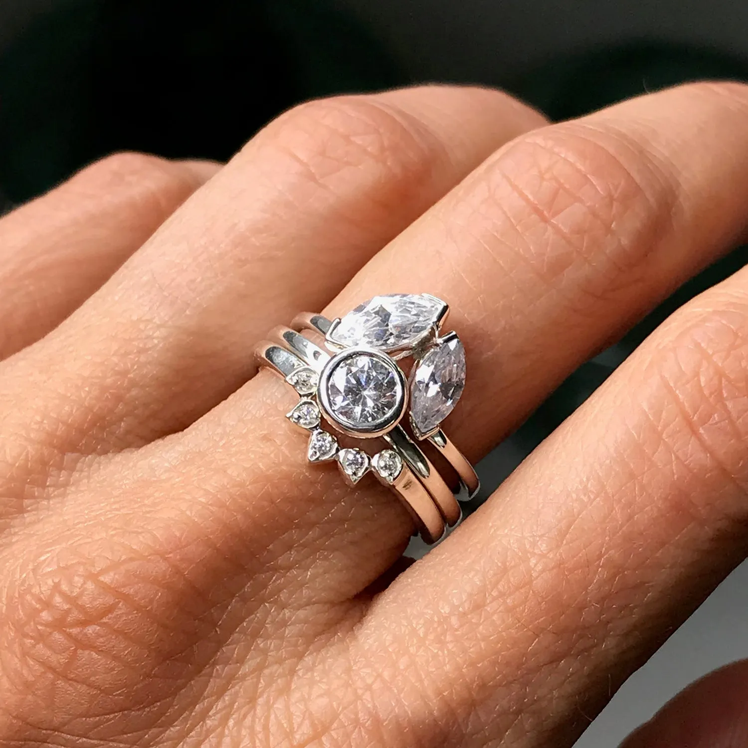 Teardrop Diamond Tiara Ethical Gold Ring