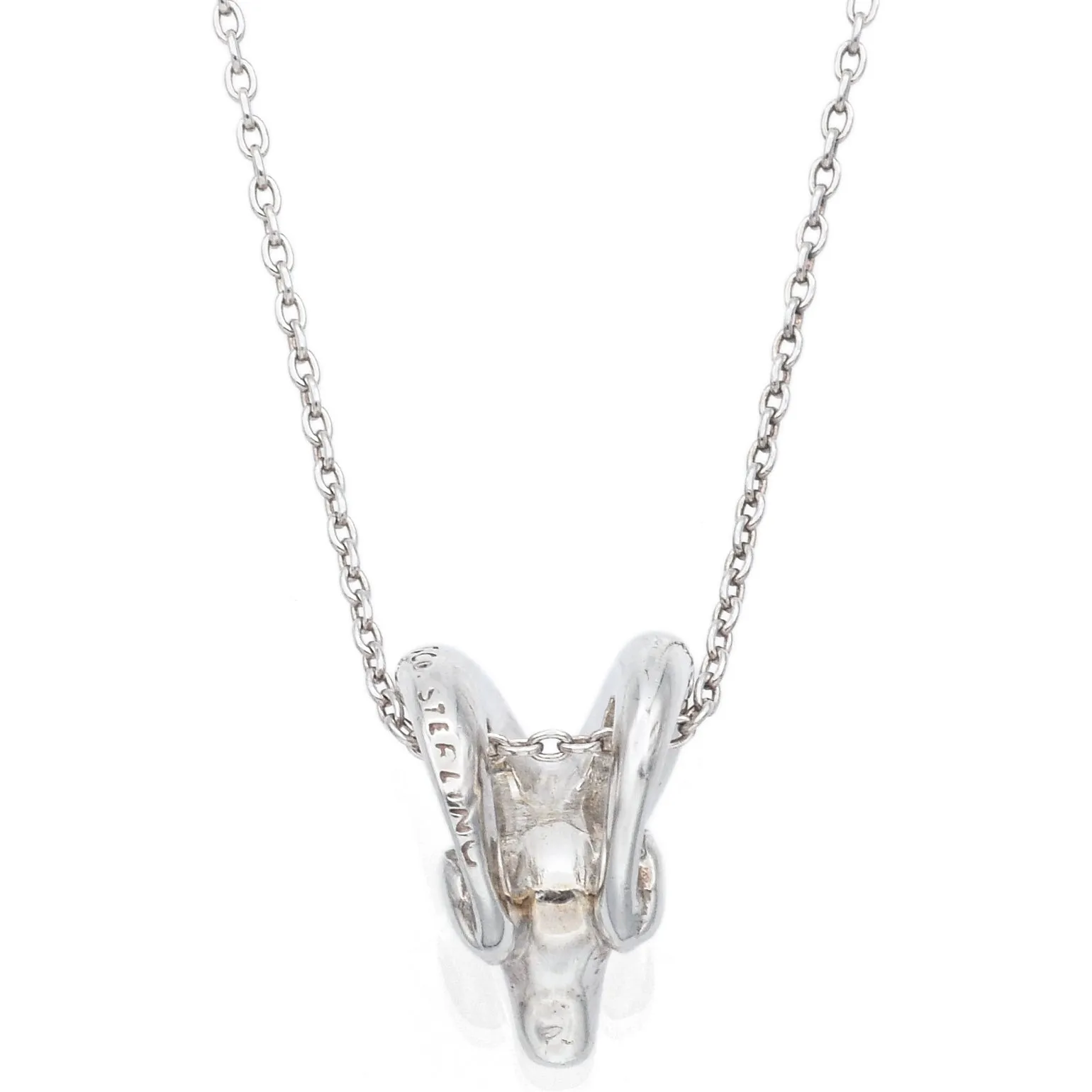 Tiffany & Co. Elsa Peretti Sterling Silver Ram's Head Pendant Necklace   Pouch